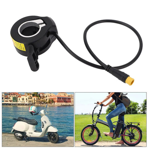 Thumb Throttle For Electric Bikes And Scooters, Waterproof Finger Speed Controller With Male Connector, Precise E Bike Throttle, Rugged Pro Grade Thumb Accelerator For E Bikes And Electric Scooters