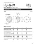 Technical drawing of HS-17-IV strain wave gear reducer with dimensions and specifications for automation robot arm.