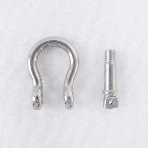 3/16 Inch Anchor Shackle Set With 316 Stainless Steel Body And Pin, heavy duty screw pin shown separately for clarity