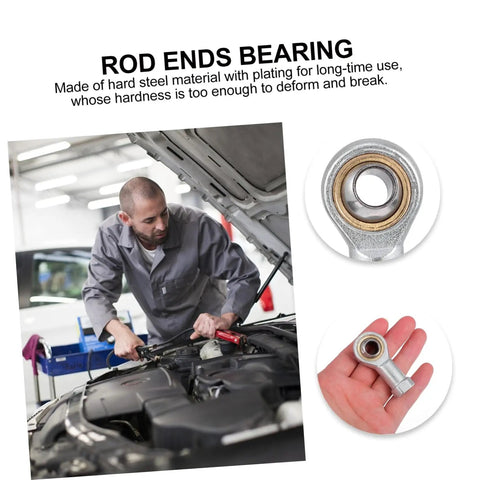 Four Pack Spherical Rod End Bearings With Female Thread For Pneumatic Equipment And Machinery Low Noise High Strength Copper Race And Hardened Steel Ball Durable For Power Tools Packaging Food Machinery Printing, rod end bearing in hand
