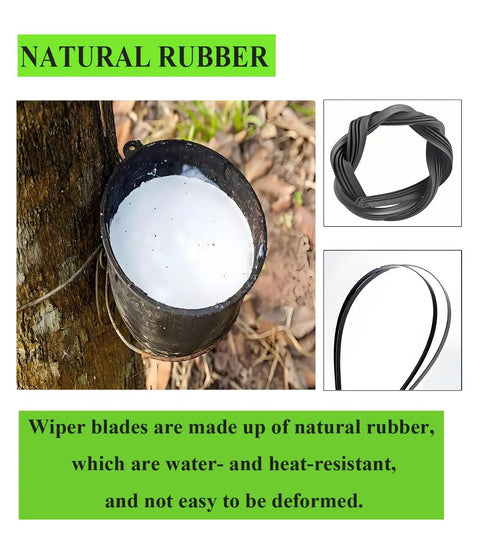 Natural rubber collected for use in wiper blades, showcasing material's quality for Rock Solid Heavy Duty 26 Plus 22 Inch Wiper Blades Set Of 2 Beat The Elements.