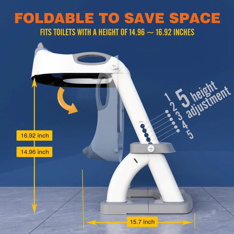 Toddler Potty Training Seat And Step Stool Combo 2 In 1 Foldable Bathroom Chair With Anti Slip Grip Easy Peasy Setup That Grows With Your Kiddo For Quick Hygiene Routines