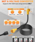 Heavy Duty 12 Awg Flat Extension Cord 10 Ft Outdoor Sjtw Power Adapter showing compatibility with NEMA outlets.