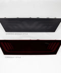 Dope Tesla Model Y Led Brake And Turn Signal Kit With Smoke Tint Lens Replaces Hitch Cover showing two designs: Wonder Woman and Formula 1 styles.