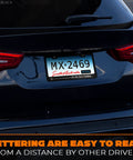 Car rear with Aluminum License Plate Frame with Matte Black Finish Dope Cartoon Inspired Design 12.2x6.3 Inches Standard US Canada Fit.
