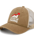 Vintage Low Profile Trucker Cap For Women With Adjustable Strap Washed Cotton featuring trading graphic