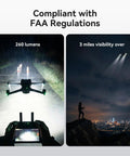 Night Flight Strobe Drone Light with Anti Collision Led FAA Compliant High Visibility Flash 2 Pack showing 3 miles visibility