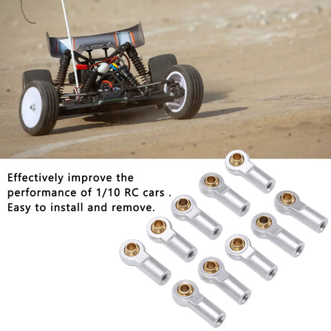 Lightweight Aluminum RC Link Rod Ends Set Durable Tie Rod End Ball Joints M3 10Pcs Silver For RC Cars Trucks Drones Hobbyists And Model Builders Optimized Handling For Stable Flexible Driving, 1/10 RC crawler suspension parts