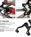 360 Degree Stainless Steel Tube Belt Sander Polishing Machine With 5 Abrasive Belts For Pipe Grinding And Deburring Adjustable Ergonomic Design holding onto a pipe.