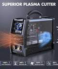 Beefy 50 Amp Plasma Cutter With Dual Voltage 110V To 220V, Large LED Screen Display, 0.5 Inch Cut Capacity, DC IGBT Inverter