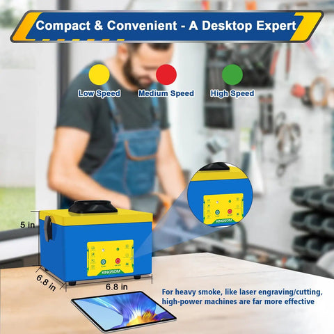 Compact Desktop Solder Fume Extractor With 2 In 1 Filter 180 Cubic Meters Per Hour Airflow 3 Speed Modes Built For Soldering Welding DIY