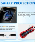Ride Ready USB PD Type C Car Charger Socket With Digital Voltmeter And Rocker Switch Straight Shooter 12 To 24V showing voltmeter and wiring.