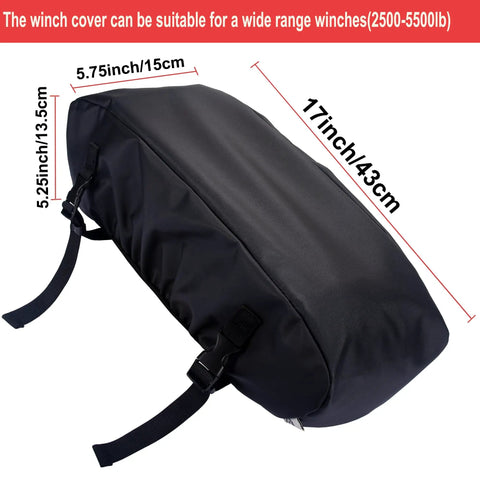 Eudora Waterproof Winch Cover Tailgate For 2500 To 6000 Lb Electric Truck Winches heavy duty black tarp with adjustable straps