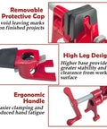 Two Pack Three Quarter Inch Pipe Clamps For Woodworking Heavy Duty Cast Iron Bar Clamps With H Shaped Feet displayed features
