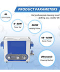 Hualuck 6 Liter Ultrasonic Cleaner With Digital Knob Control And Heating Function 150W Power, showing product parameters.