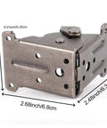Built Tough Folding Table Leg Brackets With Self Locking Hinge Heavy Duty Galvanized Steel extension supports in detailed view.