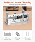 Rugged Adjustable Belt Sander Knife Jig With Dual Handles 85 To 115 Degrees Angle Finder Bench Grinder Tool showing stable clamping features.