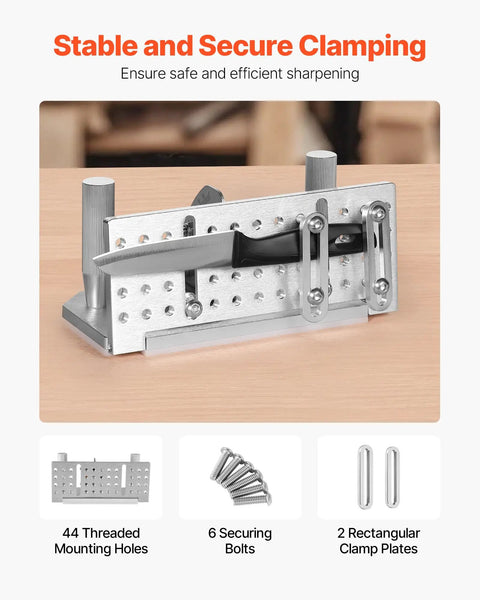 Rugged Adjustable Belt Sander Knife Jig With Dual Handles 85 To 115 Degrees Angle Finder Bench Grinder Tool showing stable clamping features.