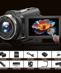 8K Ultra HD Video Camera For YouTube Vlogging With 88MP Photos WiFi Data Transfer 18X Digital Zoom IR Night Vision accessories included
