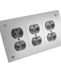 Top Shelf Six Socket 110V Filtered Power Strip And Audiophile Conditioner For Pro Audio Rigs Plus Home Theater Setup, silver, six outlets, heavy-duty