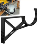 Heavy Duty Side Mount Dust Hose Bracket For Planer Compatible With Two Point Five And Four Inch Collection Hoses, black design, installation example.