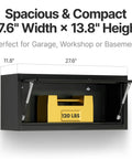 Heavy Duty Metal Wall Cabinet For Garage Storage, Lockable Steel Cabinet With Adjustable Shelves, Black Wall Mount Organizer