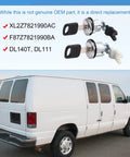 Door Lock Cylinder With Key Replacement For Ford E Series And 1997 To 2006 E150 E250 E350 vans shown with replacement parts