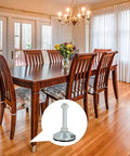 Heavy Duty Adjustable Leveling Feet 4 Pack Tough As Nails Carbon Steel Support Legs For Uneven Floors And Decks, shown in dining room.