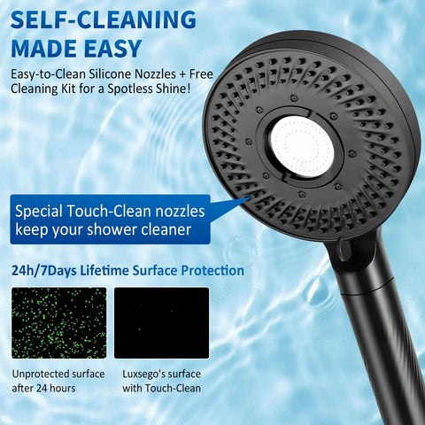 High Pressure Rain Shower Head With Filters For Hard Water, Handheld Spray Attachment for Clean Tub and Pet Messes