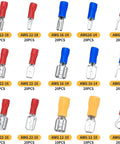 Assorted 280 Piece Electrical Cable Connectors Kit With Insulated Wire Terminals Including U Type Fork Spade Butt Ring Terminals