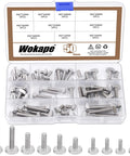 Pro Grade 50 Piece 304 Stainless Steel T Slot Bolt Kit M5 And M6 Drop In Stud Bolts for T Track with box display