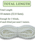 10 Meter Bead Chain Cord for Roller Blinds with 4.5mm Bead Diameter, white cord coiled, enough for 3 blinds, total length text