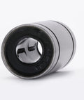 Plug And Play Hella Smooth LM5LUU Sealed Lengthened Linear Ball Bearing Pair close-up, chrome steel with black sealed housing.