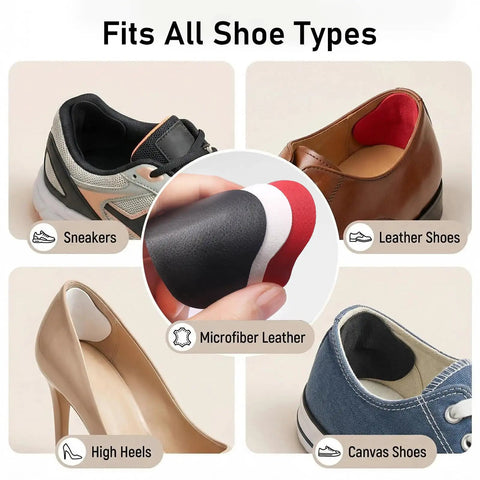 12 Piece Self Adhesive Inside Heel Pad For Shoe Heel Repair Patches Microfiber Leather Quick Fix For Sneakers, High Heels, and Canvas Shoes