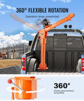 Electric Pickup Truck Crane With 6000 Lb Winch 12V Bed Mounted Folding Jib Hoist Steel Construction 360 Degree Swivel Built To Haul Heavy Lifting For Construction And Factory Jobs installed on truck
