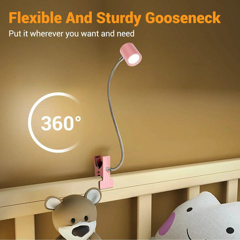 Clip On Reading Light With Memory Function 3 Color Temperatures And 10 Brightness Levels 360 Degree Gooseneck Desk Lamp For Bedside Reading Eye Caring Book Light For Books In Bed Clamp Light For Headboard