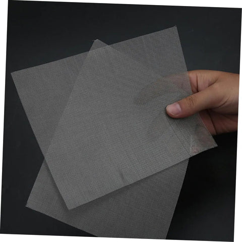 Hand holding stainless steel mesh from 4 Piece Quick Bumper Repair Mesh Kit, Stainless Steel Car Bumper Protector Mesh For Your Ride Auto Body Maintenance