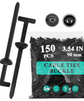 150 Pcs Nylon Universal Cable Tie Buckles For Auto Repairs And Daily Maintenance, heavy-duty plastic zip tie style rivets pack