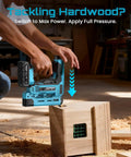Lightweight Cordless Brad Nailer And Staple Gun With Battery Included Smooth Operator Softwood Specialist For Trim Upholstery Woodworking Garage Hero in use on wood.