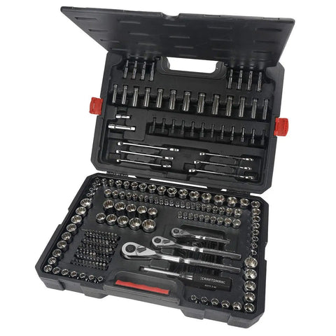 230 Piece Mechanic Tool Set With Case For Home Garage Use SAE And Metric Wrenches Sockets Ratchets And Bit Drivers