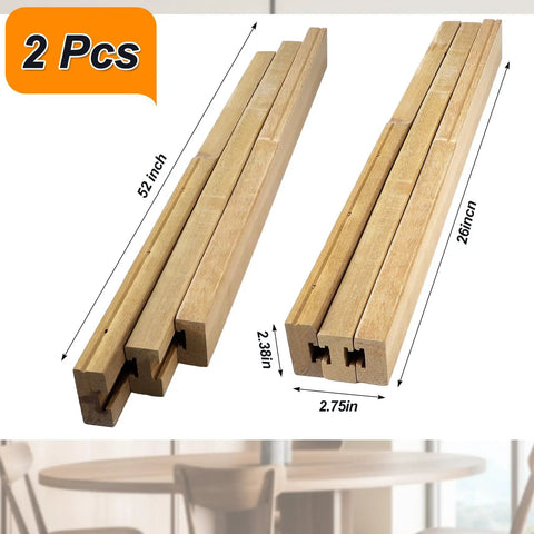 26 Inch Wooden Table Extension Slides Expands Dining Tables Up To 52 Inches Heavy Duty Drawer Glides for four leg tables.