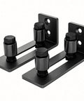 Sliding Barn Door Bottom Adjustable Floor Guide Roller Set Black For Quiet Smooth Operation, Easy To Install, Includes 2 Rollers And Hardware