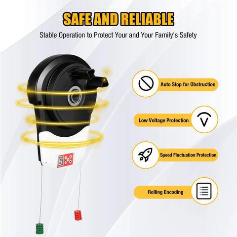 Beefy 110V Roller Door Opener With Two Remotes For Garage And Industrial Shutters Powerful 800N Motor Easy Remote Control System For Home And Commercial Use, safety features