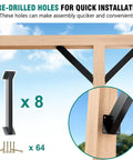 45 Degree Angle Corner Brackets 8 Pack For Wood Post And Beam - Heavy Duty DIY Kit with pre-drilled holes for easy installation