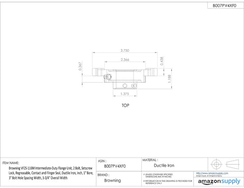 One Inch Bore Two Bolt Flange Unit With 52100 Steel Rings And Ductile Iron Housing Intermediate Duty pillow block bearing dimensions.