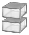 Under Bed Storage Drawers 30 Qt 2 Pack, Stackable Plastic Organizer Bins For Bedroom Closet And Dorm, Space Saving Modular Design