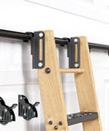 6.6Ft Telescopic Hook On Sliding Library Ladder Hardware With Bottom Wheel And Brake For Smooth Mobility Lightweight Aluminum Alloy Rust Resistant Heavy Duty 300Lb Max Load Capacity