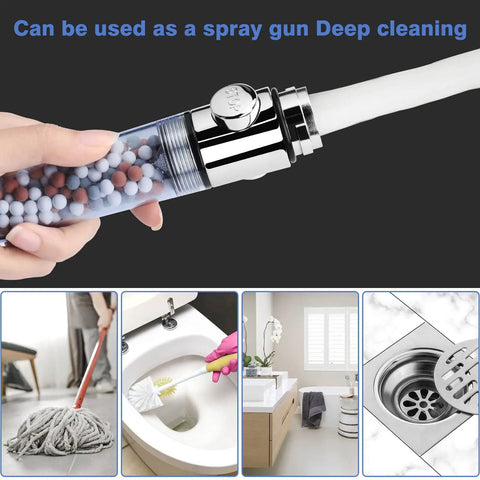 High Pressure Shower Head With Hose And Filtration Mineral Stone Beads For Strong Spray Water Saving RV Handheld Shower Sprayer Three Modes Universal Fit 60 Inch Hose Included Great For Dry Skin And Hair Health used for cleaning