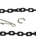 Universal Kink Free Toilet Flapper Chain Replacement Model 5104 Black Fits All Brands shown with hardware