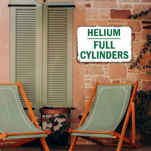 Industrial Vintage Metal Wall Art Sign Featuring Full Helium Cylinders For Rustic Loft Decor Built Tough In Heavy Duty Aluminum Construction Rust Resistant Finish Durable In Humidity And Temperature Fluctuations, 8x12